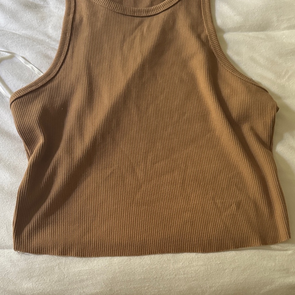 Princess Polly Camel Ribbed Tank Top - Picture 3 of 3